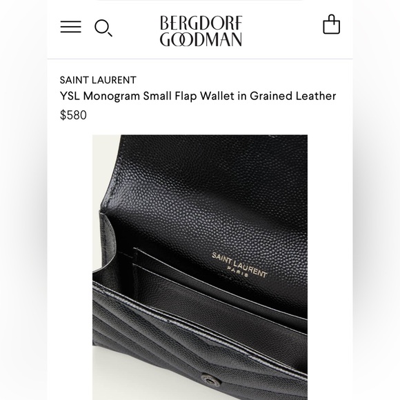 Saint Laurent YSL Monogram Small Flap Wallet in Grained Leather - Picture 3 of 5